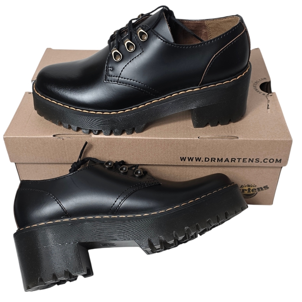 Dr. Martens Leona Lug Sole Platform Shoes Sz 9 - Picture 4 of 13